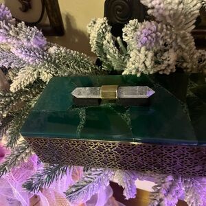 Kendra Scott Green Decorative Box with Crystal Handle